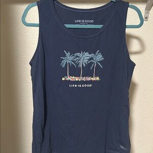 Life Is Good Navy Blue Women's Tank